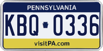 PA license plate KBQ0336