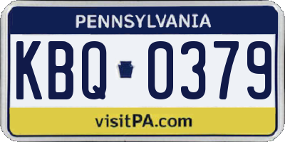 PA license plate KBQ0379