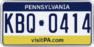 PA license plate KBQ0414