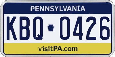 PA license plate KBQ0426