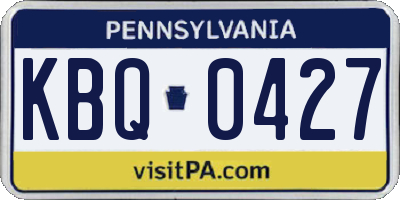 PA license plate KBQ0427