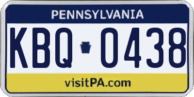 PA license plate KBQ0438