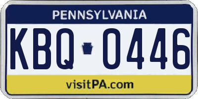 PA license plate KBQ0446