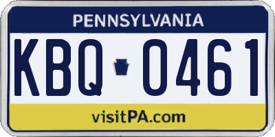 PA license plate KBQ0461