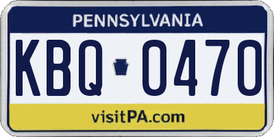 PA license plate KBQ0470