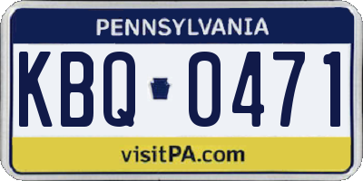 PA license plate KBQ0471