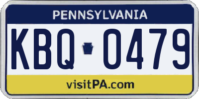 PA license plate KBQ0479