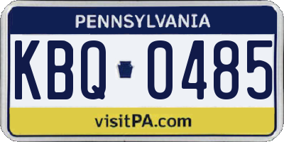 PA license plate KBQ0485