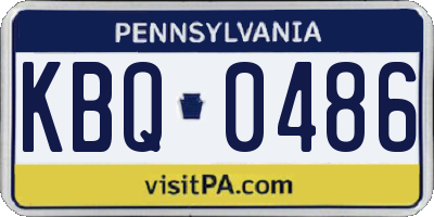 PA license plate KBQ0486