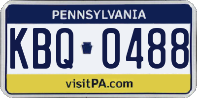 PA license plate KBQ0488
