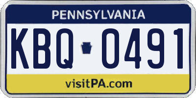 PA license plate KBQ0491