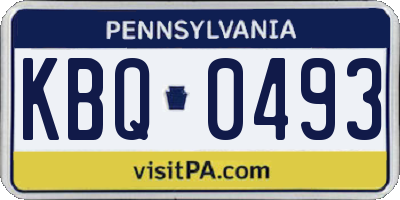 PA license plate KBQ0493