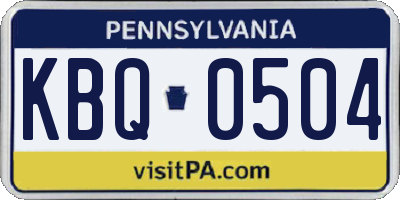 PA license plate KBQ0504