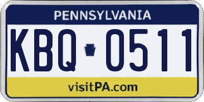 PA license plate KBQ0511
