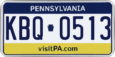 PA license plate KBQ0513