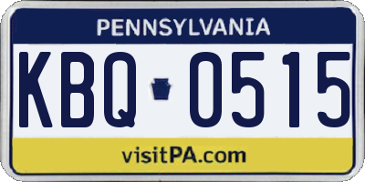 PA license plate KBQ0515