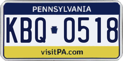 PA license plate KBQ0518