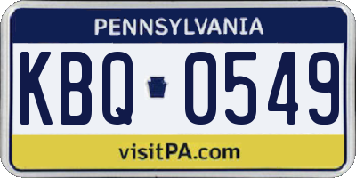 PA license plate KBQ0549
