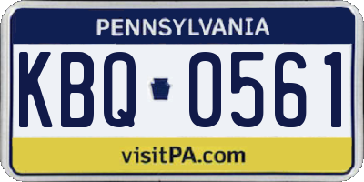 PA license plate KBQ0561