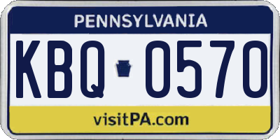 PA license plate KBQ0570