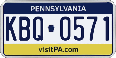 PA license plate KBQ0571