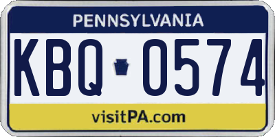 PA license plate KBQ0574