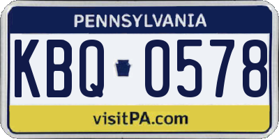 PA license plate KBQ0578