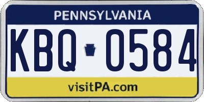 PA license plate KBQ0584