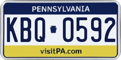 PA license plate KBQ0592