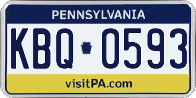 PA license plate KBQ0593