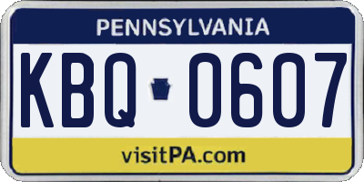 PA license plate KBQ0607