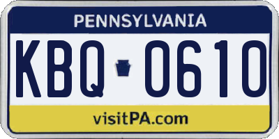 PA license plate KBQ0610