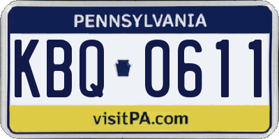 PA license plate KBQ0611