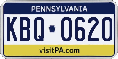 PA license plate KBQ0620