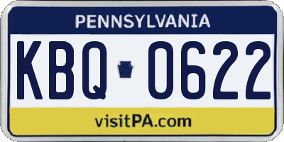 PA license plate KBQ0622