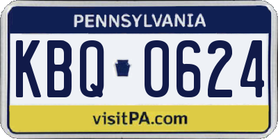 PA license plate KBQ0624
