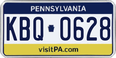 PA license plate KBQ0628