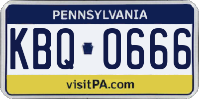 PA license plate KBQ0666