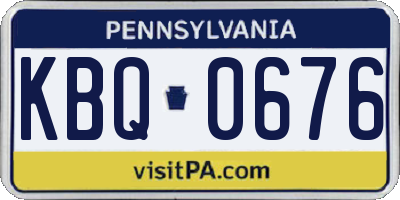 PA license plate KBQ0676