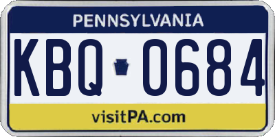 PA license plate KBQ0684