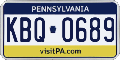PA license plate KBQ0689