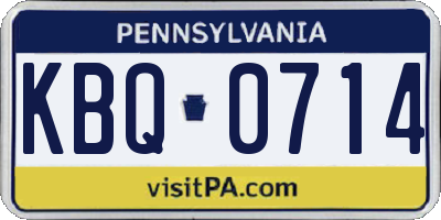 PA license plate KBQ0714