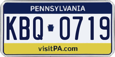 PA license plate KBQ0719
