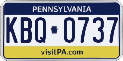 PA license plate KBQ0737