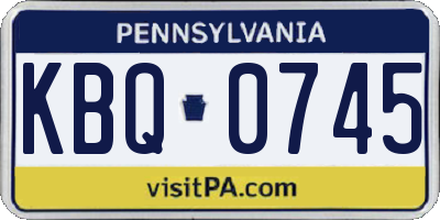 PA license plate KBQ0745