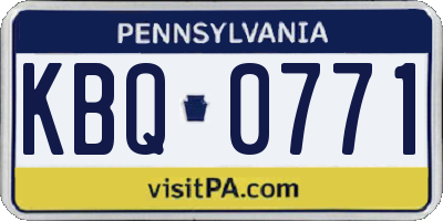 PA license plate KBQ0771