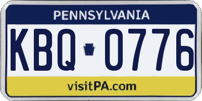PA license plate KBQ0776