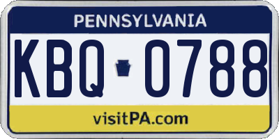 PA license plate KBQ0788