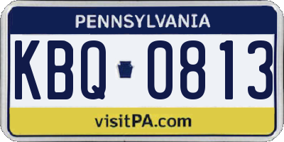 PA license plate KBQ0813