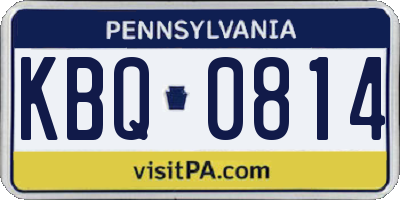 PA license plate KBQ0814
